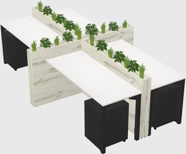 Rectangular shared desk