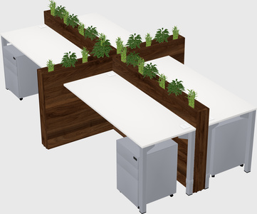 Rectangular shared desk