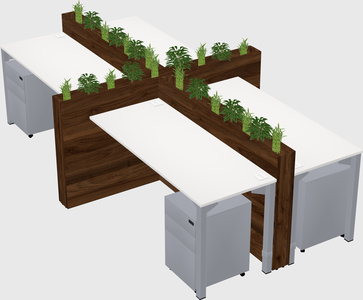Rectangular shared desk