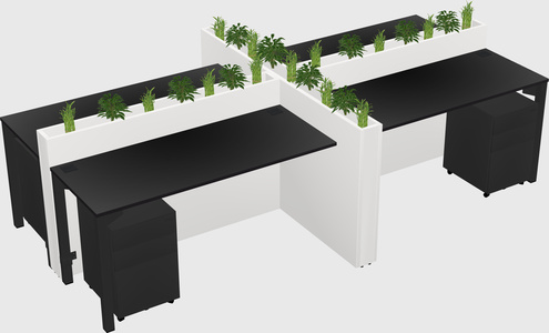 Rectangular shared desk