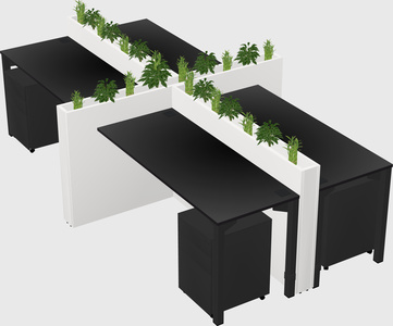 Rectangular shared desk