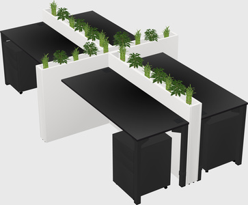 Rectangular shared desk
