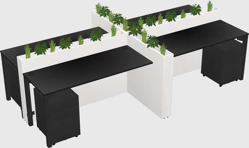 Rectangular shared desk