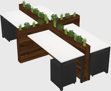 Rectangular shared desk