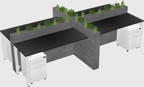 Rectangular shared desk