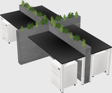 Rectangular shared desk