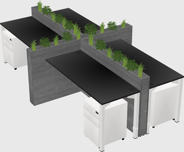 Rectangular shared desk