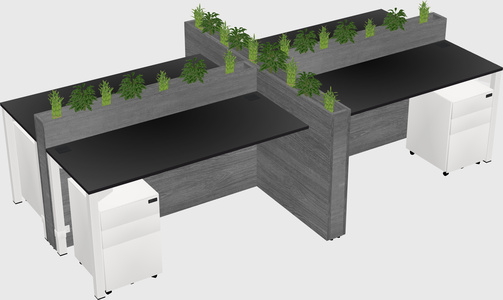 Rectangular shared desk