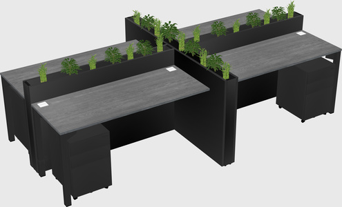 Rectangular shared desk