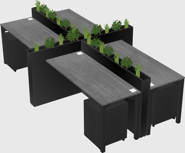 Rectangular shared desk