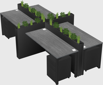 Rectangular shared desk