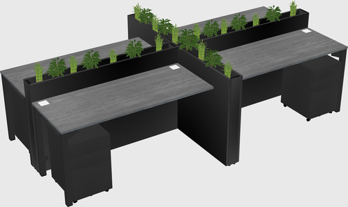 Rectangular shared desk