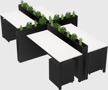 Rectangular shared desk