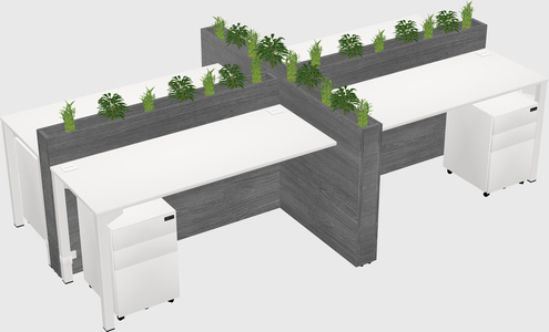 Rectangular shared desk