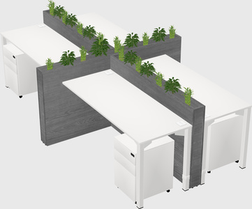 Rectangular shared desk