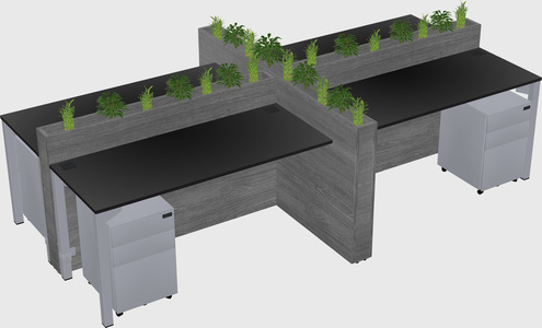 Rectangular shared desk