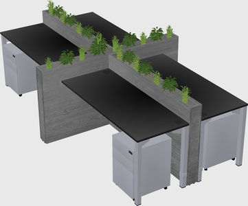 Rectangular shared desk