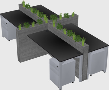 Rectangular shared desk