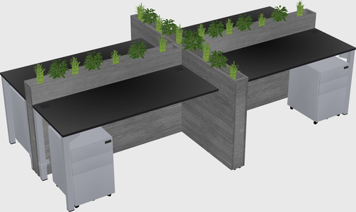 Rectangular shared desk