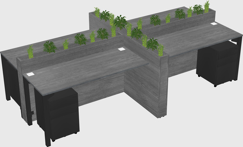 Rectangular shared desk