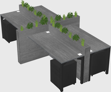 Rectangular shared desk