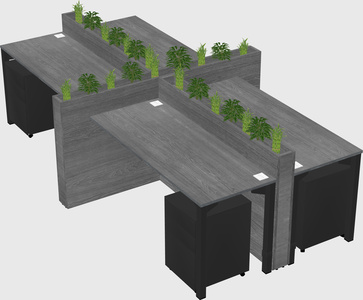 Rectangular shared desk