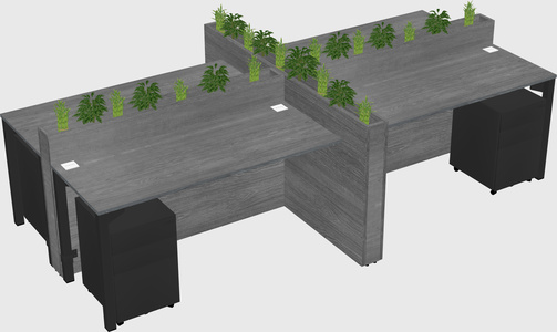Rectangular shared desk