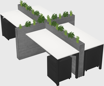 Rectangular shared desk