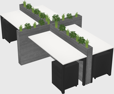 Rectangular shared desk