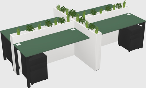 Rectangular shared desk