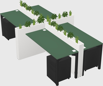 Rectangular shared desk