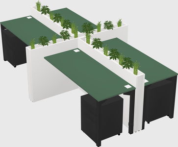 Rectangular shared desk
