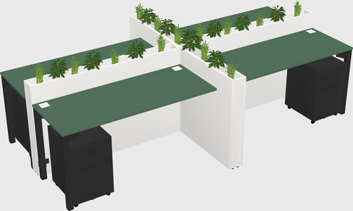 Rectangular shared desk