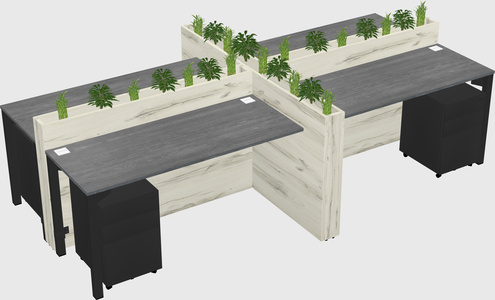 Rectangular shared desk