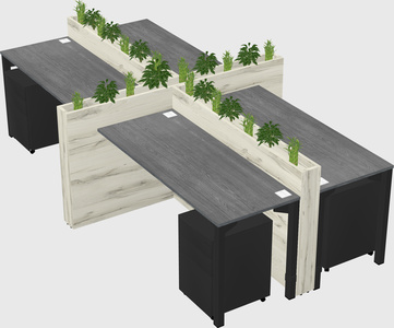 Rectangular shared desk