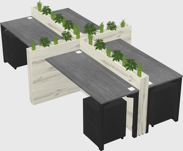 Rectangular shared desk