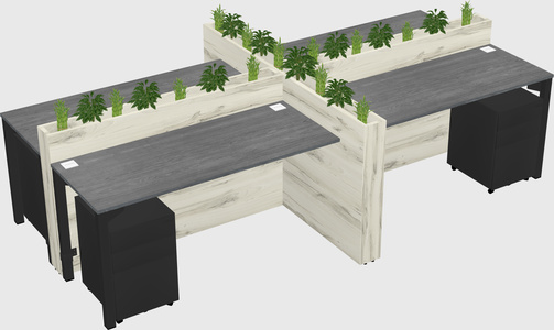 Rectangular shared desk