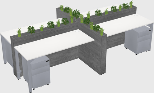 Rectangular shared desk