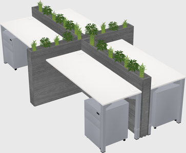 Rectangular shared desk
