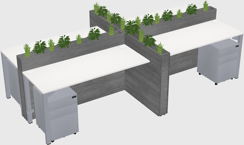 Rectangular shared desk