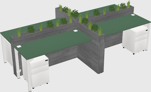 Rectangular shared desk