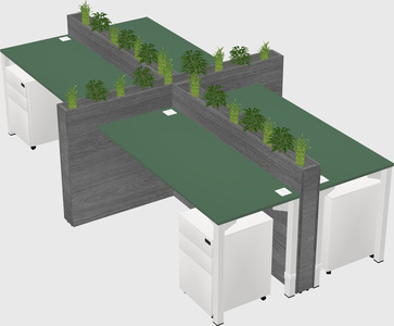 Rectangular shared desk