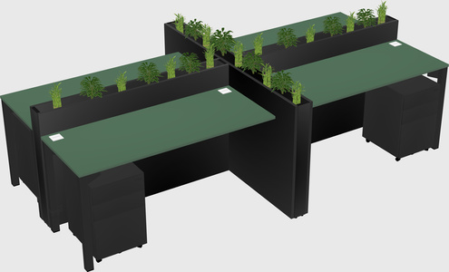 Rectangular shared desk