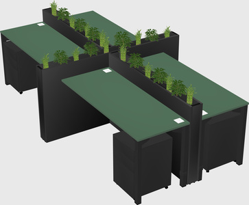 Rectangular shared desk