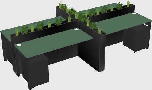Rectangular shared desk