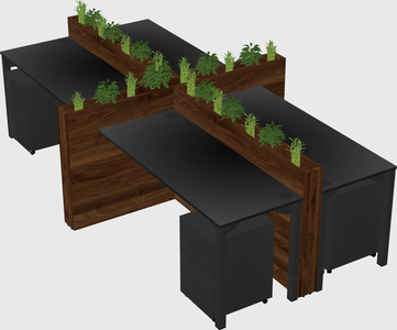 Rectangular shared desk