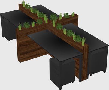 Rectangular shared desk
