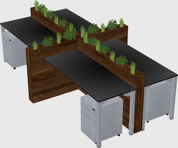Rectangular shared desk
