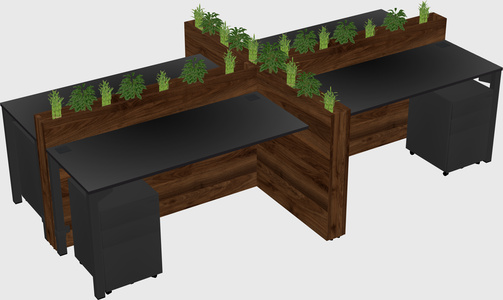 Rectangular shared desk