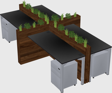 Rectangular shared desk